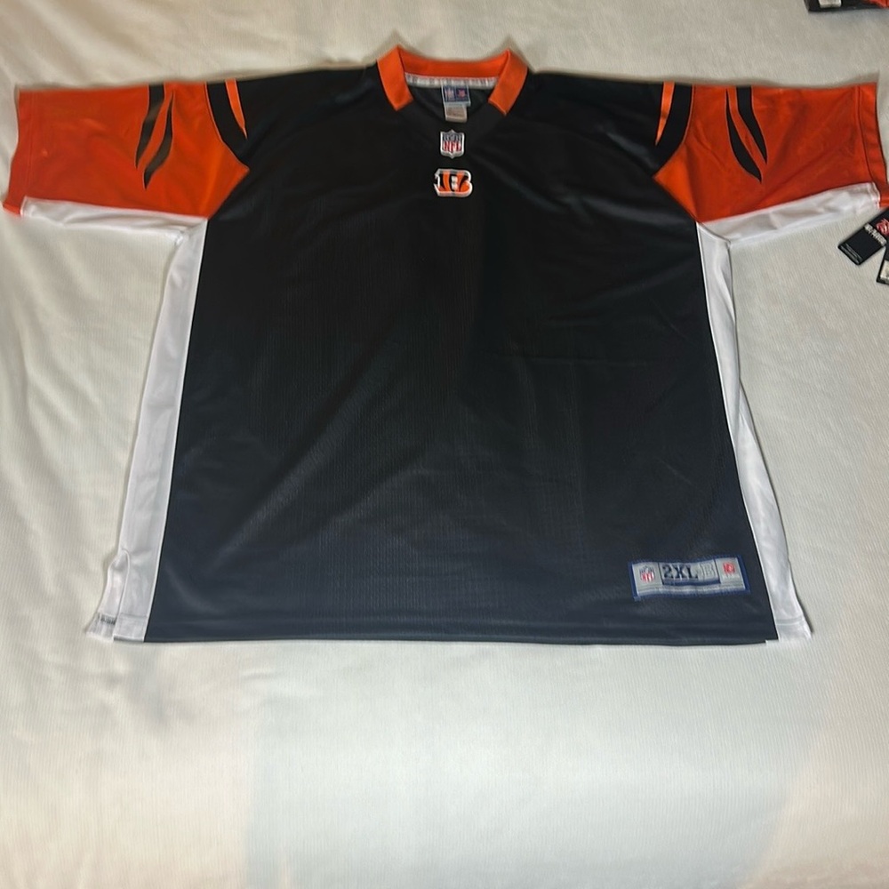 NFL Cincinnati Bengals Black and Orange Blank Jersey Size Large